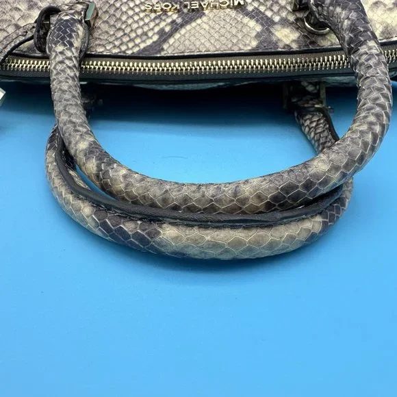 441. Michael Kors Riley Snakeskin Handbag - Picture 14 of 14
